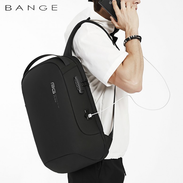 Чоловічий рюкзак Bange (BGS7225 Black) з USB Чорний