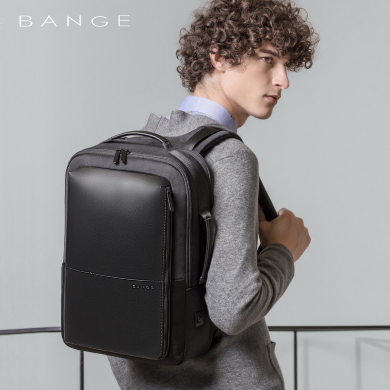 Классический деловой мужской рюкзак Bange (BGS53) с USB Черный