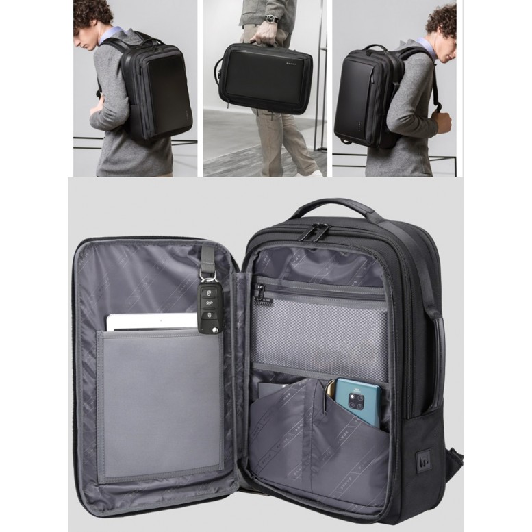 Классический деловой мужской рюкзак Bange (BGS56) с USB Черный