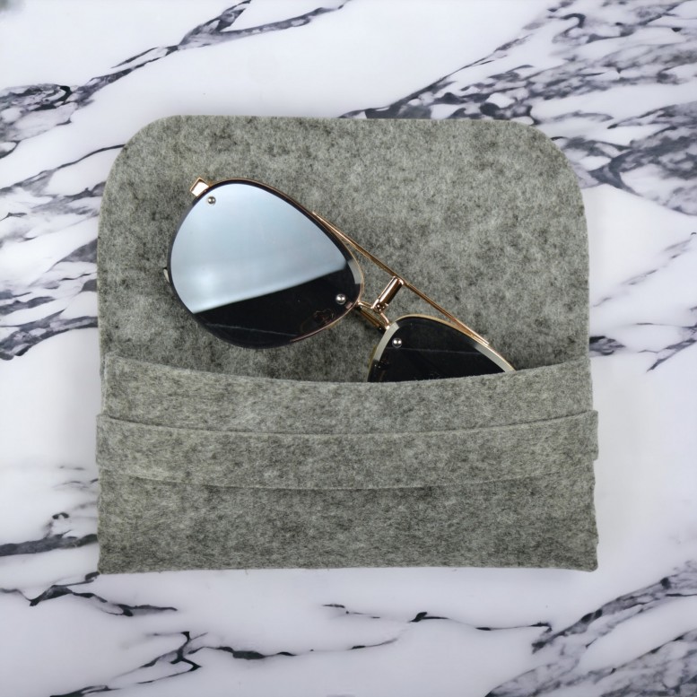 Чохол футляр для окулярів 16,5*7,5 см сірий case-gray-2001