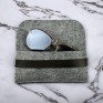 Чохол футляр для окулярів зі шкіряним ремінцем 16,5*7,5 см сірий з чорним case-gray-2006