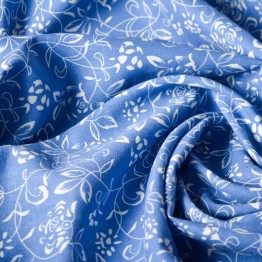 Скатертина з мереживом ZERMATT Луара 150 х 120 см Синя (jeans-1723)